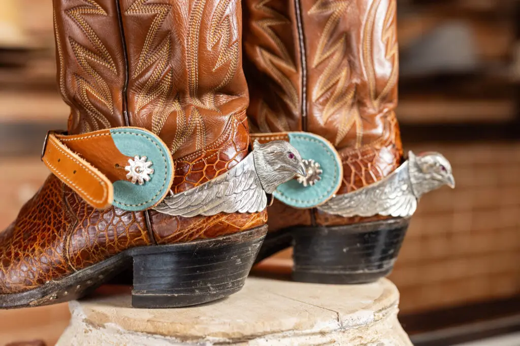 Made of sterling silver and priced at $2,500, Le Spur continues to catch the attention of many Fort Worth fashionistas, as well as some musicians.  (Photo by Kathy Tran)