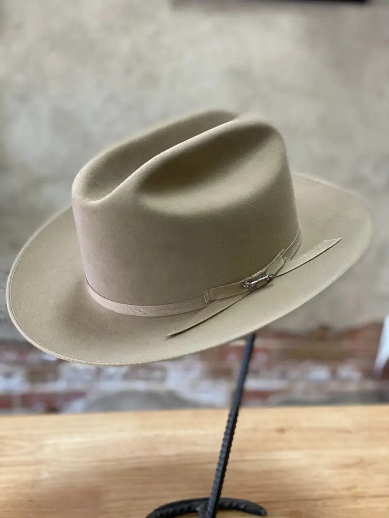 For a "timeless blend of city style and Western tradition," try Stetson's Open Road hat in "Fawn" ($320), which features grosgrain band and a Stetson hat pin. (Photo courtesy of McKinney Hat Co.)