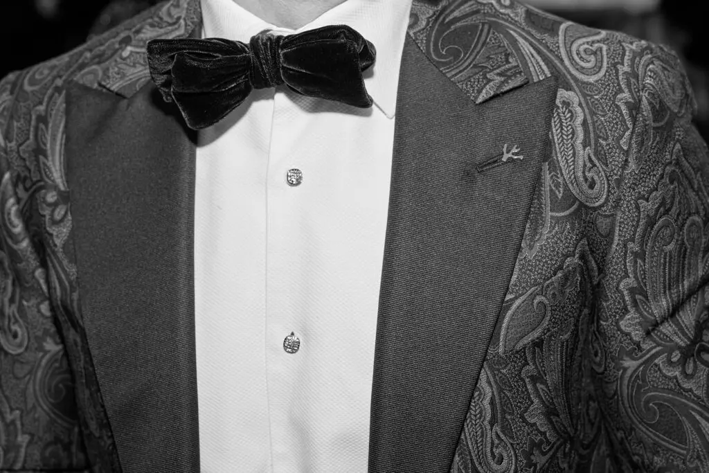 Gentlemen dressed to the nines in their bow ties. (Photo by Nate Rehlander)