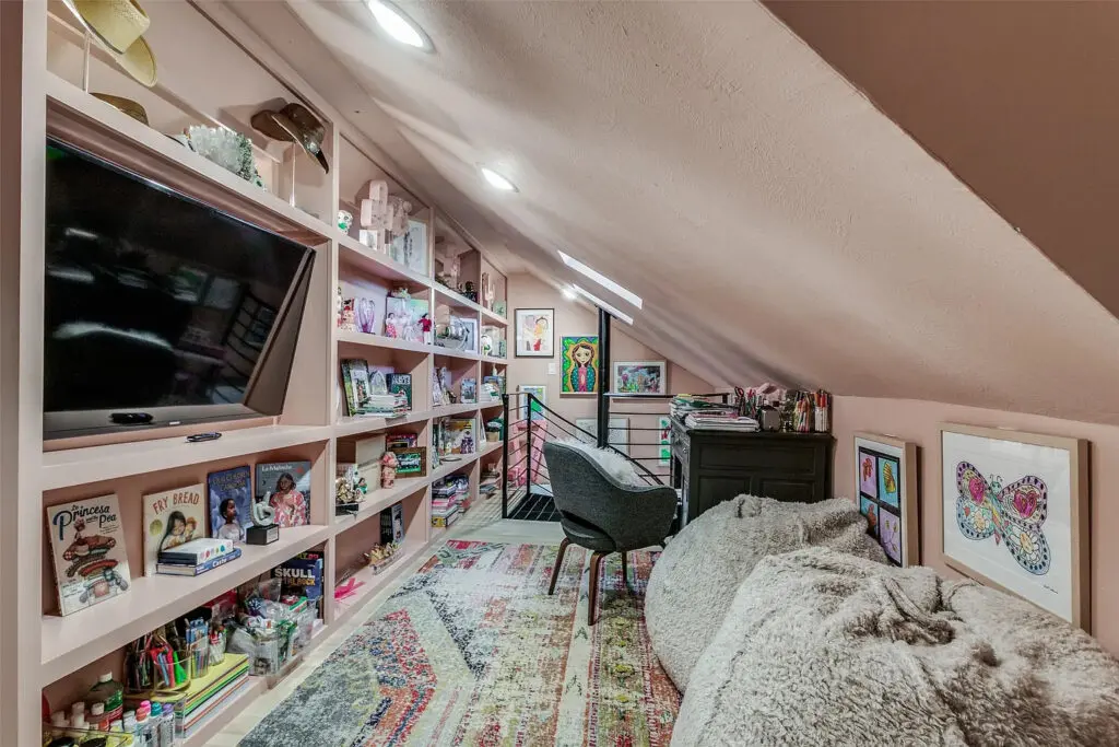The playroom space in the converted attic. 