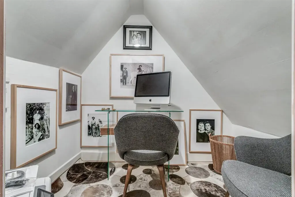 A remote office space in the converted attic. 
