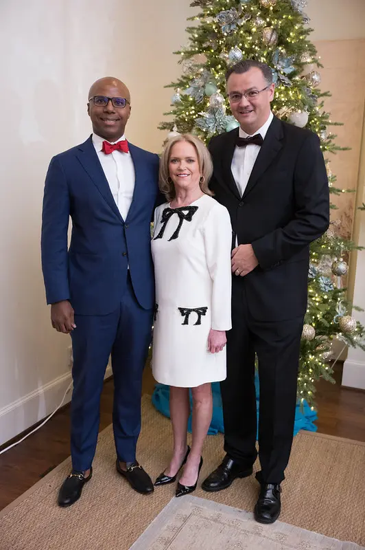 Ryan Martin, Chree Boydstun, Robert Paulssek at Legacy Community Health's Holiday Schmooze. (Photo by Daniel Ortiz)