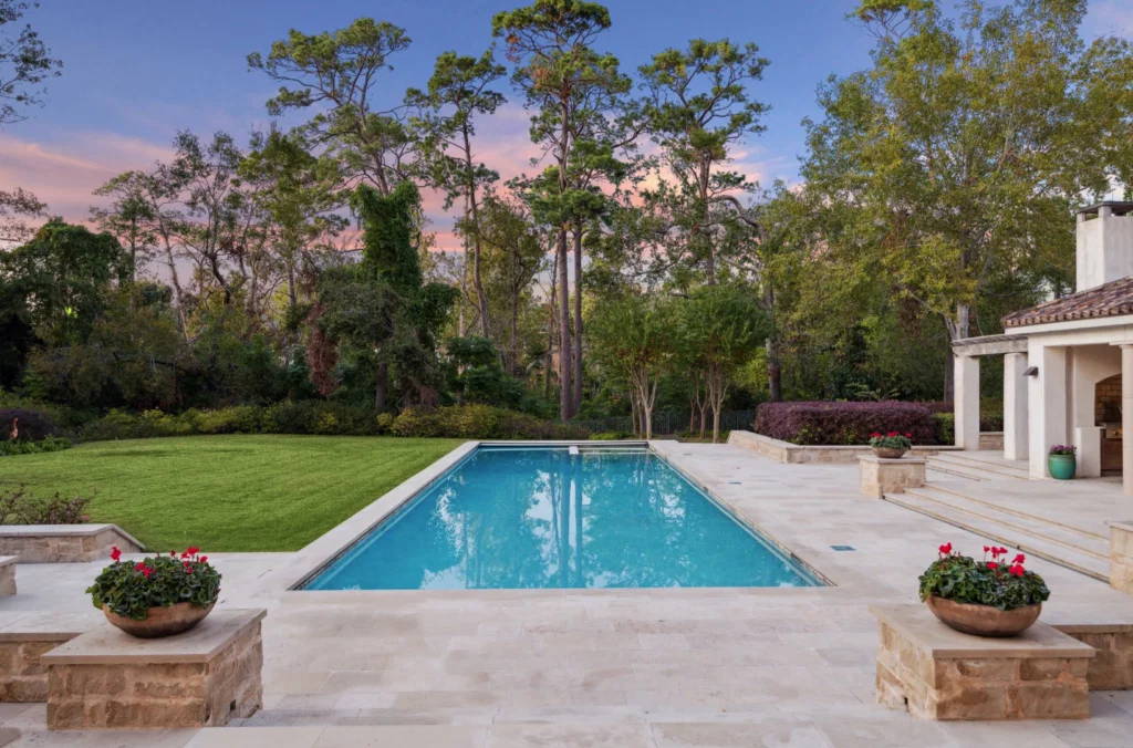The beautiful lap pool at 119 Carnarvon (Photo by Patrick Bertolino for Martha Turner Sotheby's International Realty)