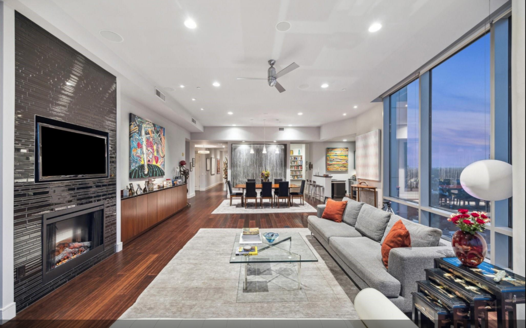 Wide open spaces for easy entertaining define  No. 181 at 2727 Kirby Drive.