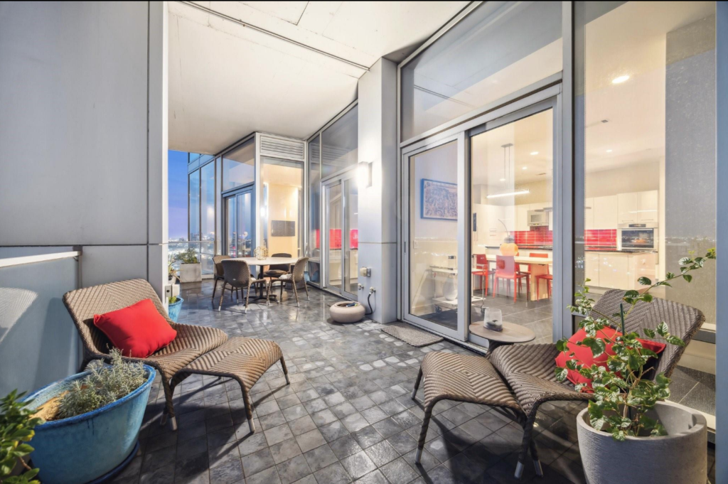 The 453 sq.ft. of private balconies in No. 181 at 2727 Kirby Drive offer views to downtown and River Oaks.