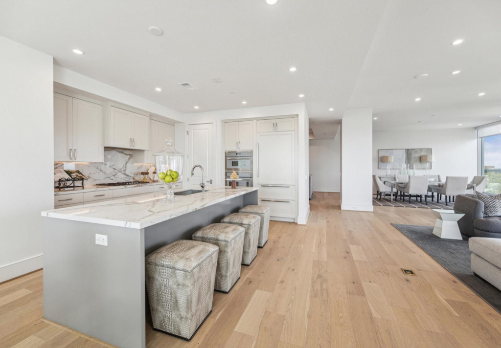 The contemporary kitchen with open floor plan at 5656 San Felipe St #1201