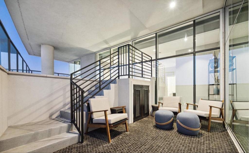 Direct stair access leads to the private pool at No. 3202 at 4521 San Felipe.