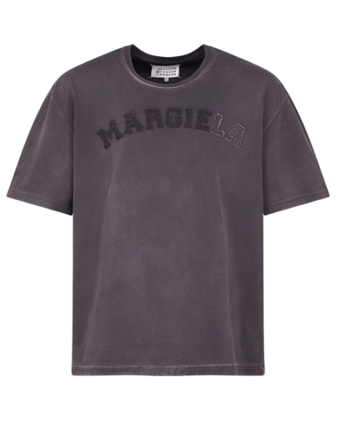 Maison Margiela distressed logo t-shirt in vintage black, $645, available at Traffic L.A. 
