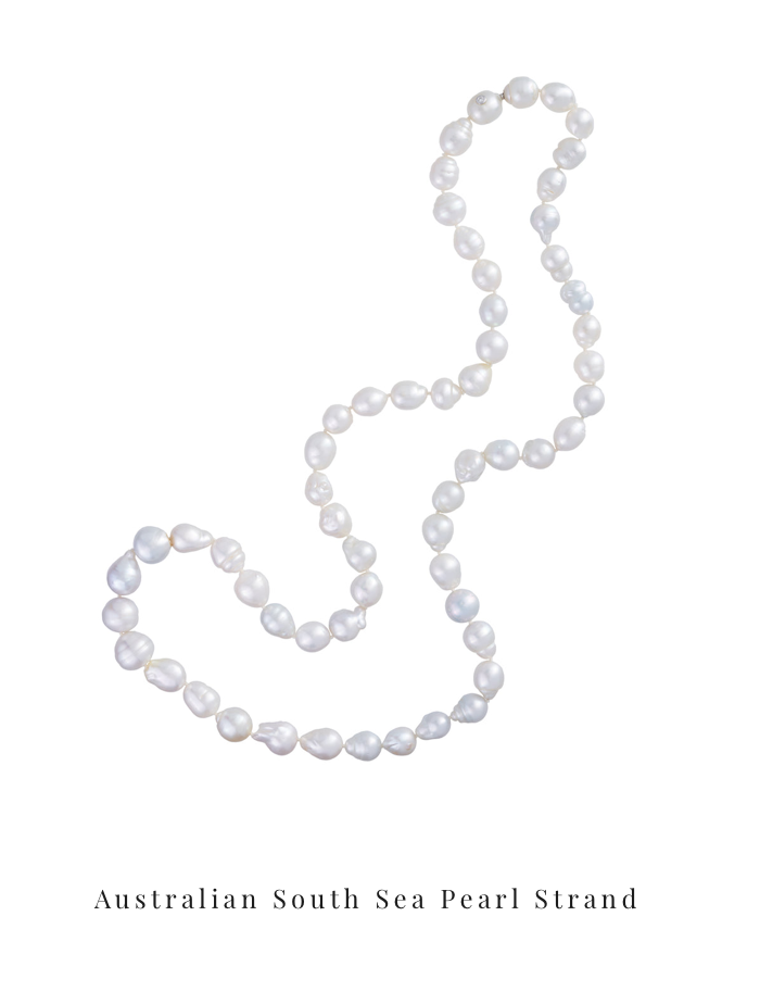 Margot McKinney Australian South Sea pearl strand, price upon request, available at Neiman Marcus