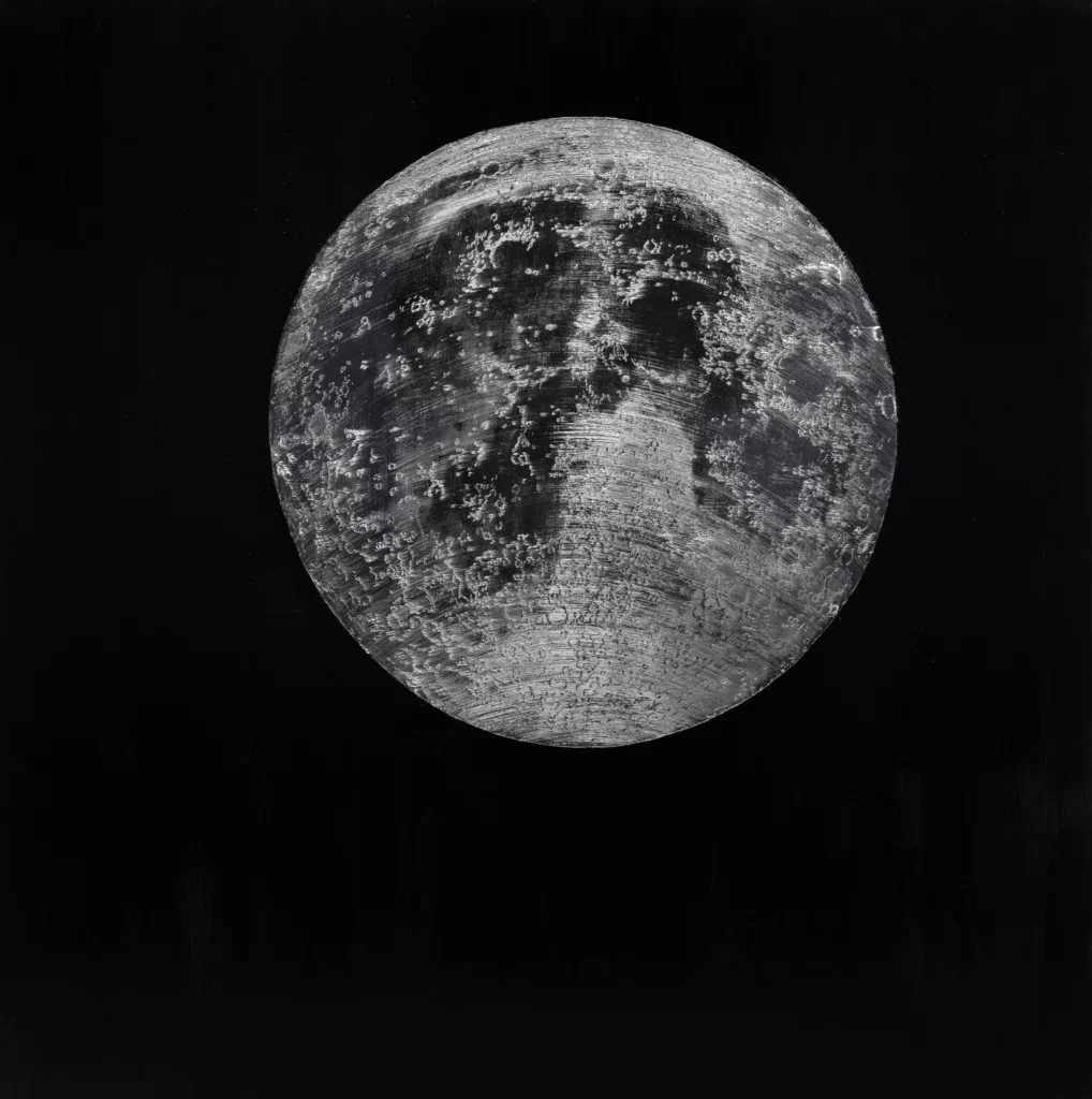 Karen Gunderson's "Rose Moon," 2024, at Erin Cluley Gallery 