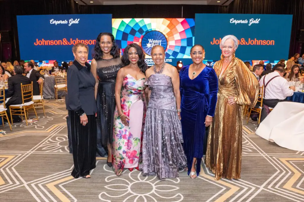 Women of Distinction past and present Sharon Michael Owens, Winell Herron, Jacquie Baly, Dr. Yvonne Cormier, Linda Lorelle, Gayla Gardener at the 2025 Women of Distinction gala (Photo by Jacob Powers)