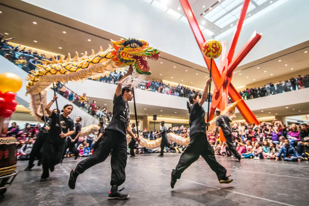 The NorthPark Center event will feature dragon and lion dances, musical and martial-arts demos, art making, and more. (Courtesy)