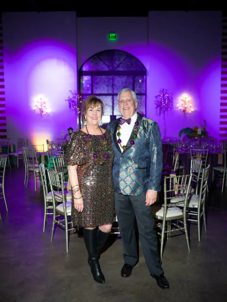 Heather & Paul Palmer at Camp for All's  Mardi Gras themed Krewe de Camp gala  (Photo by Daniel Ortiz)