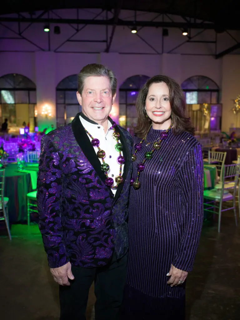 Chairs Stacy & Rickie Duke at Camp for All's Mardi Gras themed Krewe de Camp gala (Photo by Daniel Ortiz) (Photo by Daniel Ortiz)