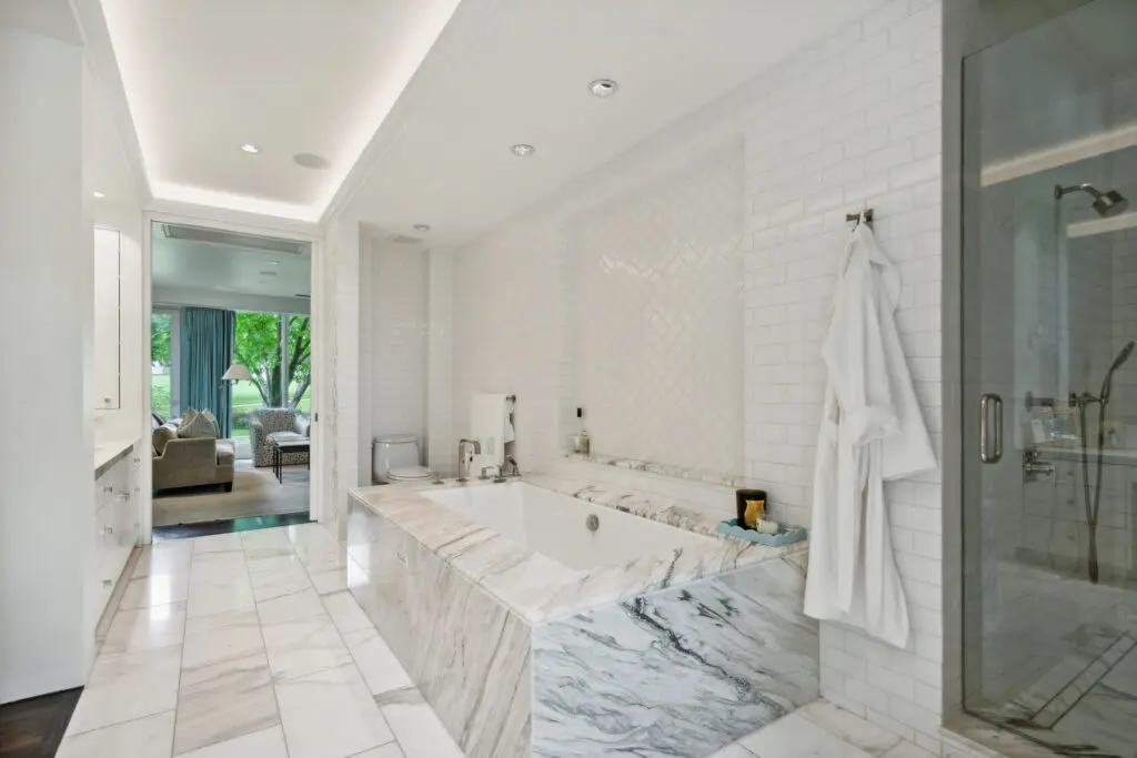 The master suite's soaking tub is what dreams are made of. (Courtesy)