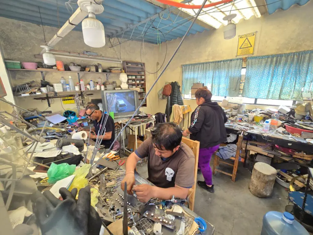 Inside the workshop, where skill and tradition come together. Every corner is filled with tools, materials and the focus needed to create the handmade pieces that continue a family legacy. (Photo courtesy Gabriela Torres Zaragoza)