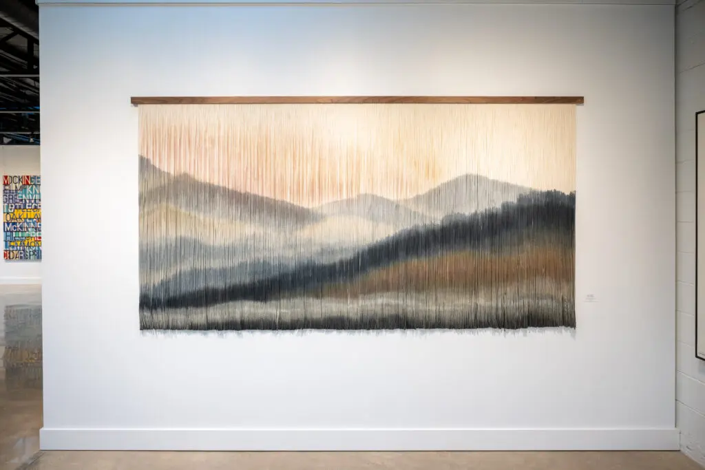 A large-scale dyed wool installation of "Misty Mountains" from Lauren Williams. (Photo by Bruno, Snap the Picture)