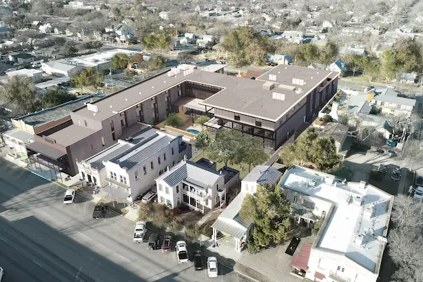 Located right off Main Street's "Golden Blocks," The Albert Hotel expansive property includes four food and beverage spots, a full service spa, pool and 109 guest accommodations. 