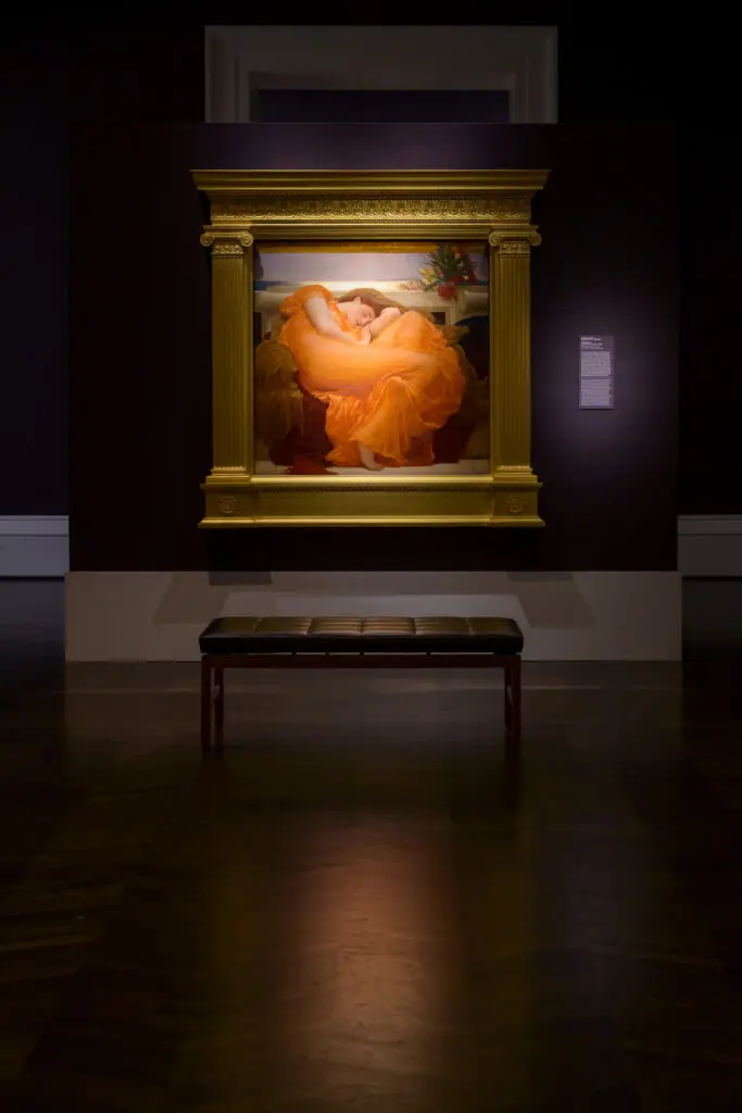 Sir Frederic Leighton's 1895 masterpiece "Flaming June" will be on display at Meadows Museum beginning February 23. (Photo by Guy Eogers III, courtesy of Meadows Museum)
