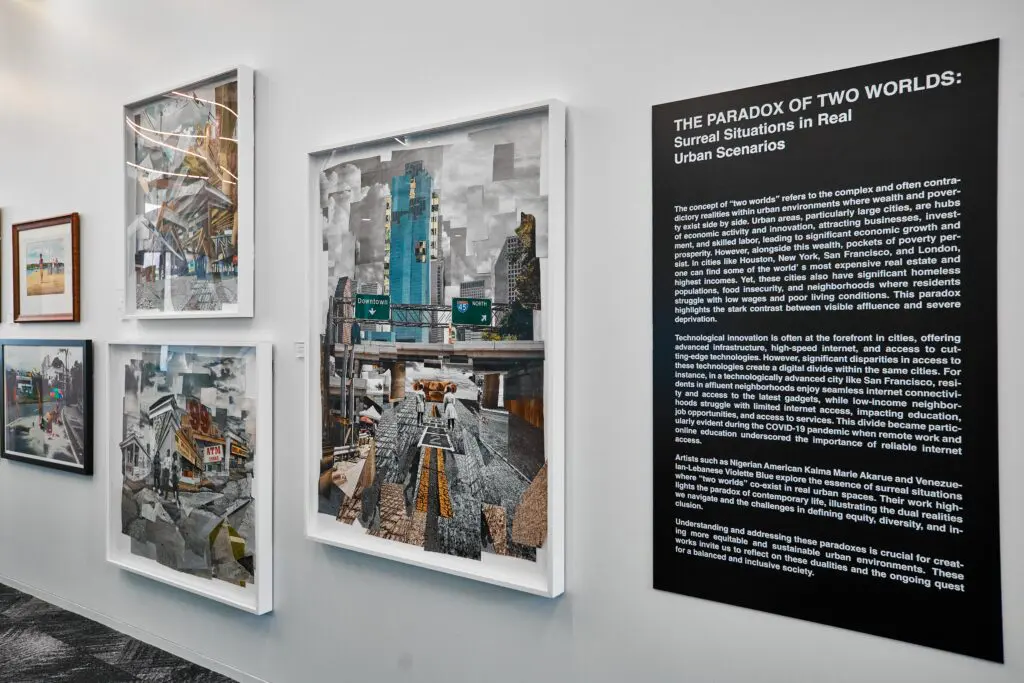 An installation view of "The Architecture of Culture: Works from the Guess Lawson Collection" at Gensler Houston headquarters. (Courtesy the Guess Lawson Collection)