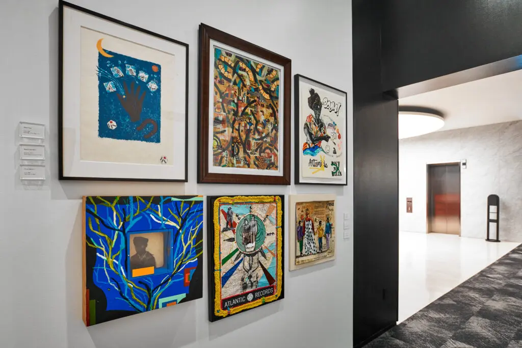 An installation view of "The Architecture of Culture: Works from the Guess Lawson Collection" on view at Gensler Houston headquarters. (Courtesy the Guess Lawson Collection)