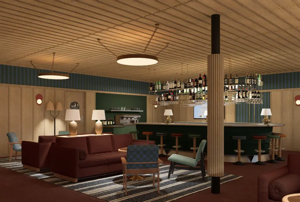 Banner House at T Bar M will offer several exclusive lounges to members. (Photo by Commune (Designer) and Marc Szabo Studios (Renderer))