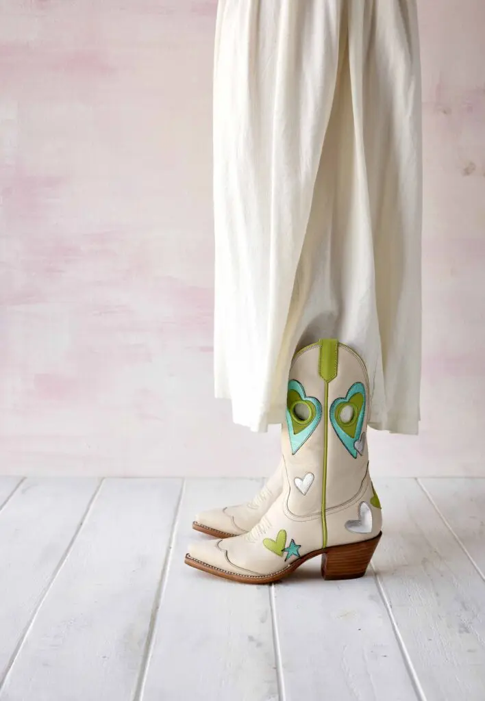 This new boot blends classic design with a fresh, whimsical edge.