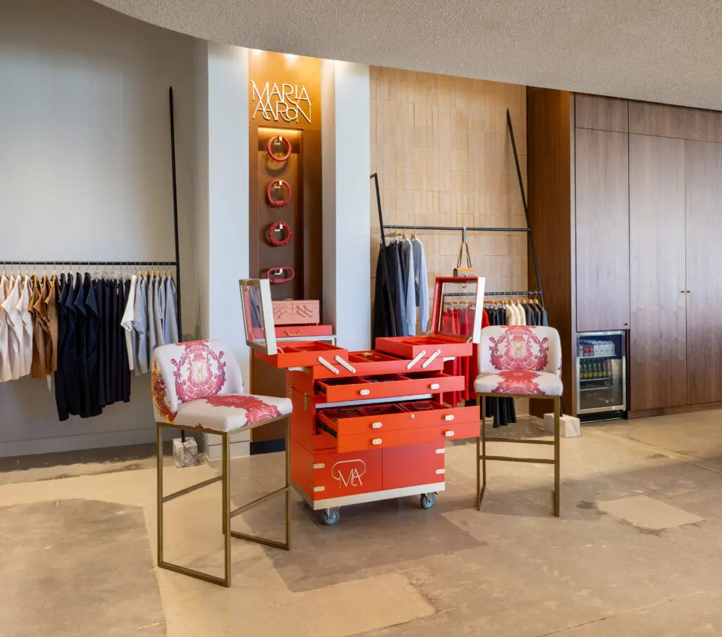 Offering a highly curated selection of fashion from both emerging and established designers, Kick Pleat also features a shop-in-shop from innovative New York jewelry designer Marla Aaron. (Photo by Bruno, Snap The Picture)