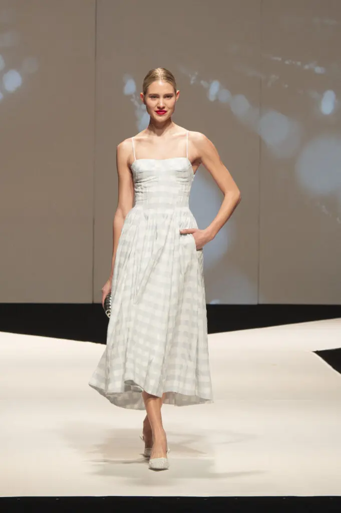 A runway look from SIMKHAI (Photo by Tamytha Cameron)