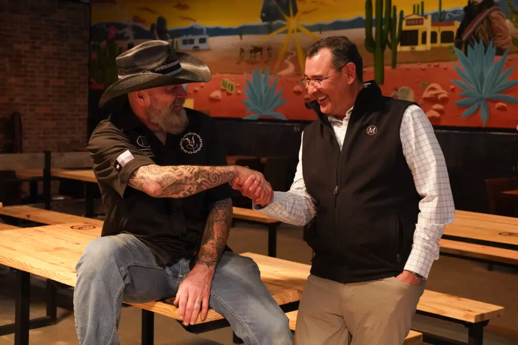 Vaqueros BBQ's new Allen outpost is a collaboration between pitmaster Arnulfo “Trey” Sanchez and M Crowd Restaurant Group CEO Edgar Guevara. (Courtesy of Carol Vig Photography)