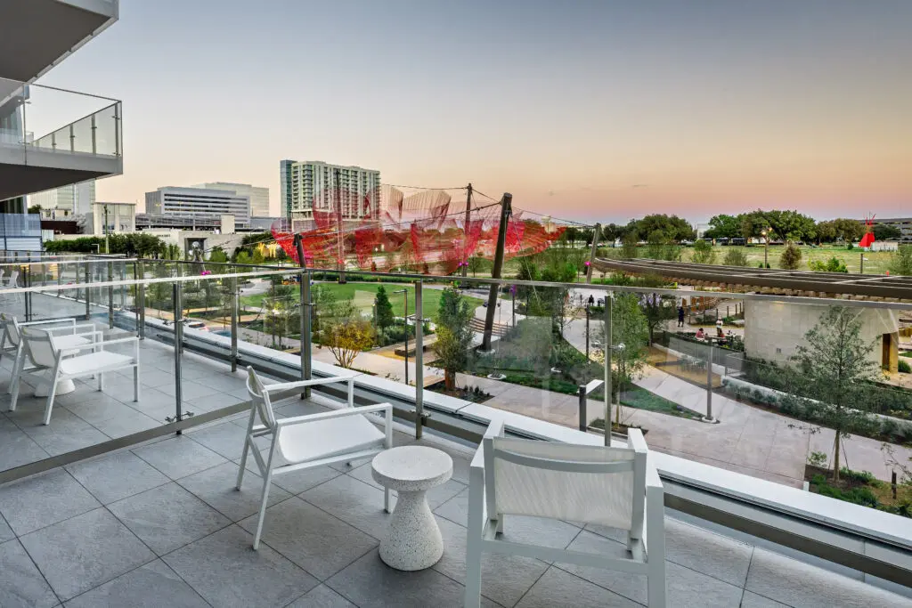 Reserve Suites at HALL Park Hotel offer stunning views of Kaleidoscope Park.
