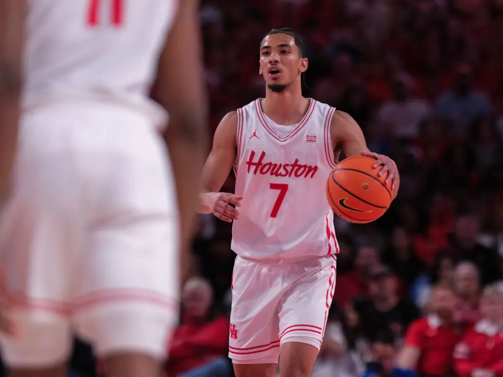 University of Houston point guard MIlos Uzan is in full command. (Photo by F. Carter Smith)