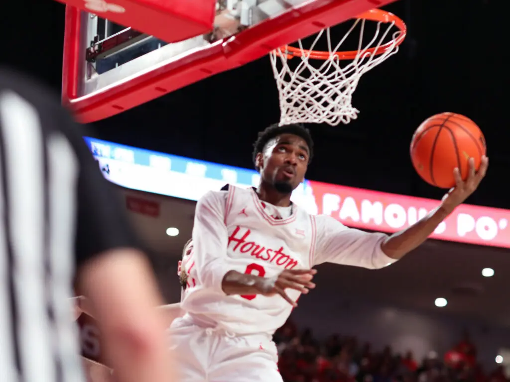 Houston guard Mylik Wilson is creative around the rim. (Photo by F. Carter Smith)