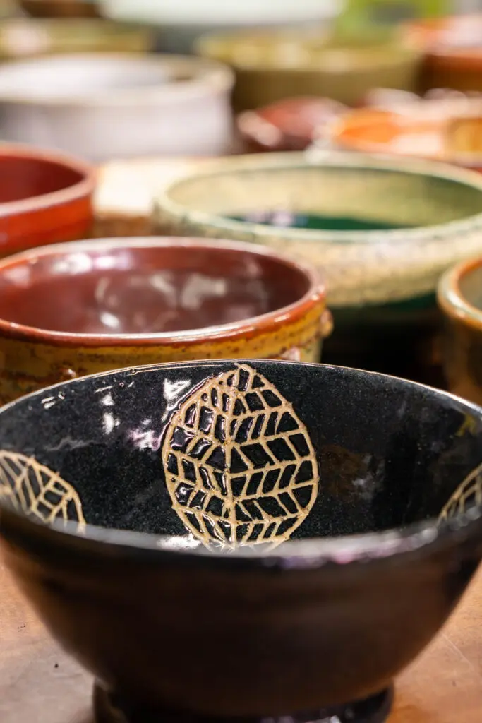 Fresh out of the kiln, these bowls were created by Houston ceramic artists. (Photo courtesy Empty Bowls Houston)