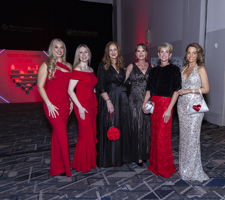 Faith Eberwien, Jen Moore, Lisa Fenley, Jill Barber, Mari Harvey and Kristi Grosse at the Heart Ball. (Photo by 209 Photobooth Company)