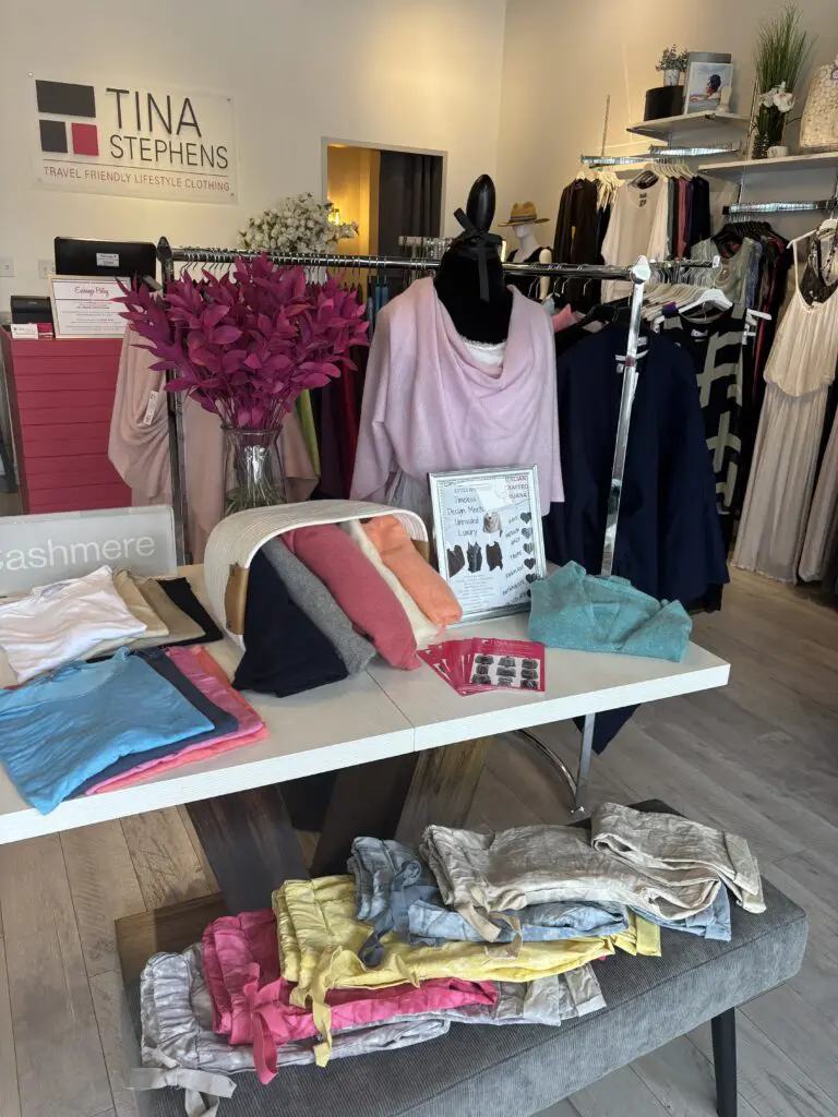 The signature cashmere wrap is perfect for Texas, providing a light yet warm layer for indoor and outdoor weather. (Photo by Laura Landsbaum)