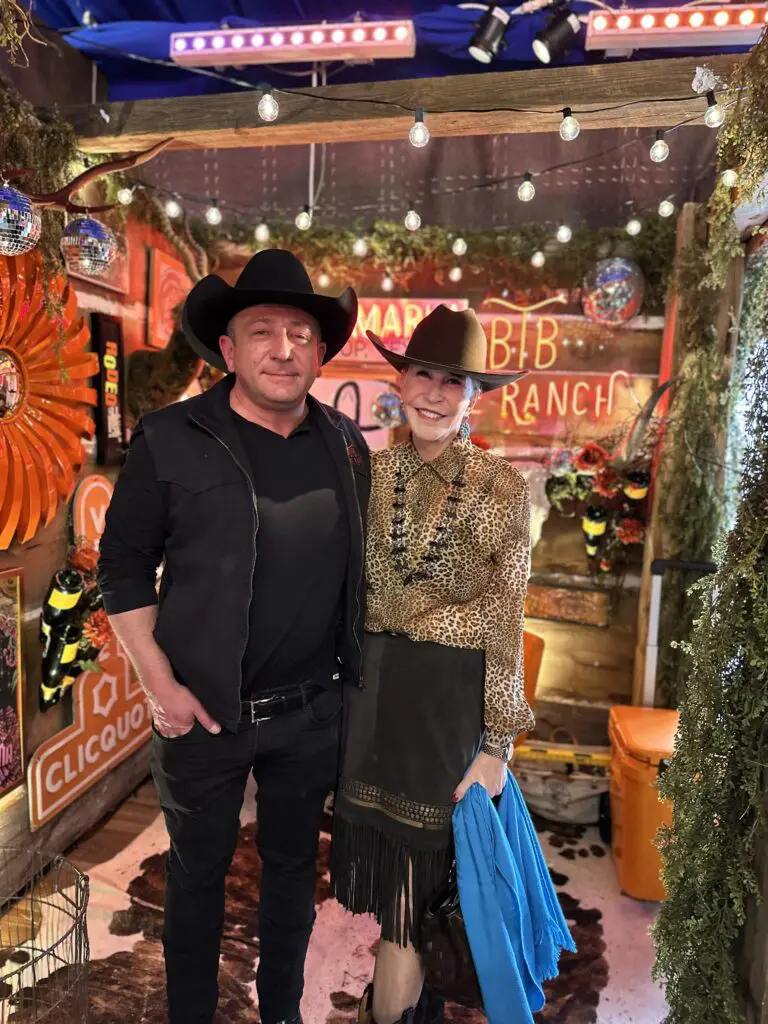 Ben Berg, Shelby Hodge at the VIP opening party at The Ranch + Steakhouse at Houston rodeo