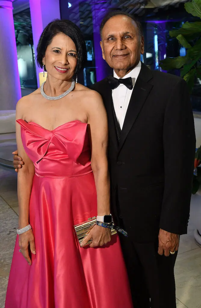 University of Houston System president and chancellor Renu Khator & Suresh Khator  at the San Luis Salute (Photo by Dave Rossman)