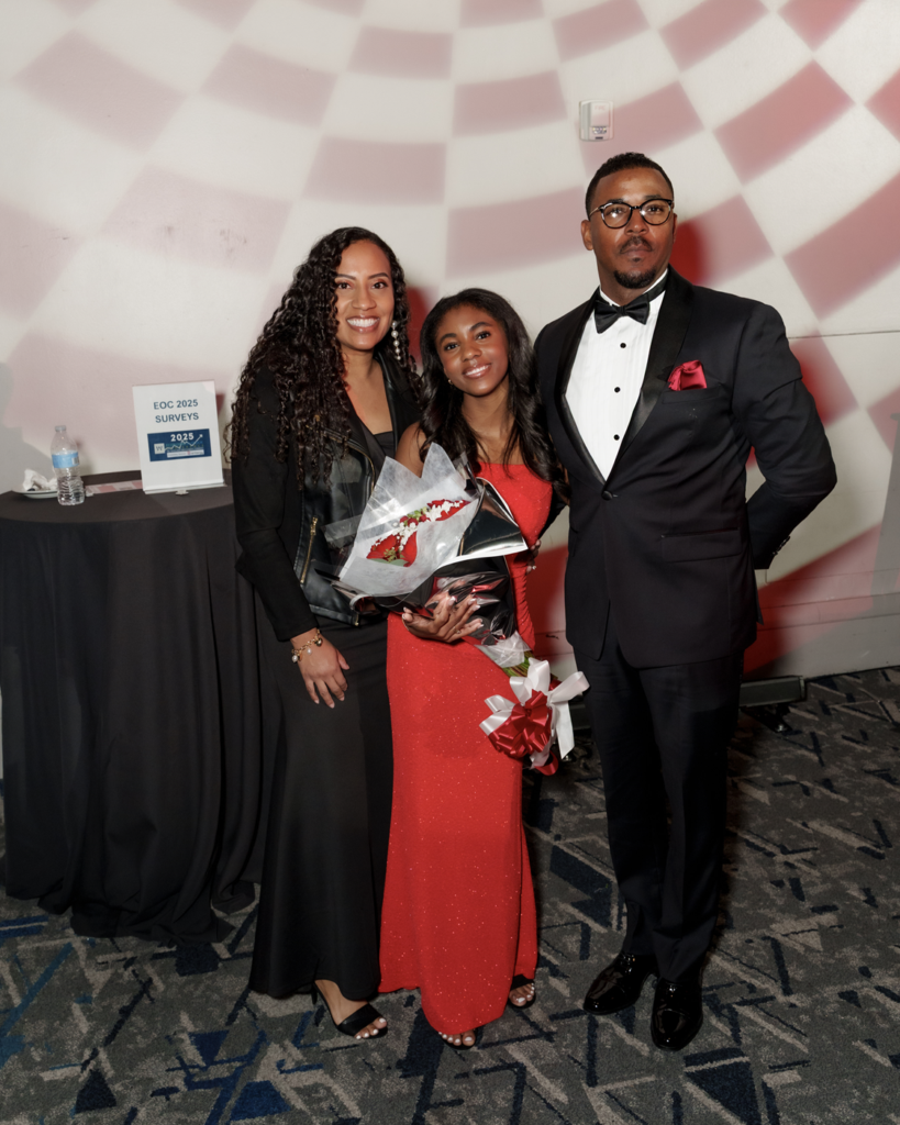 Survivor Alexa Roberts and her parents attended the Heart Ball. Alexa's heart issues began before birth. (Photo by 209 Photobooth Company)