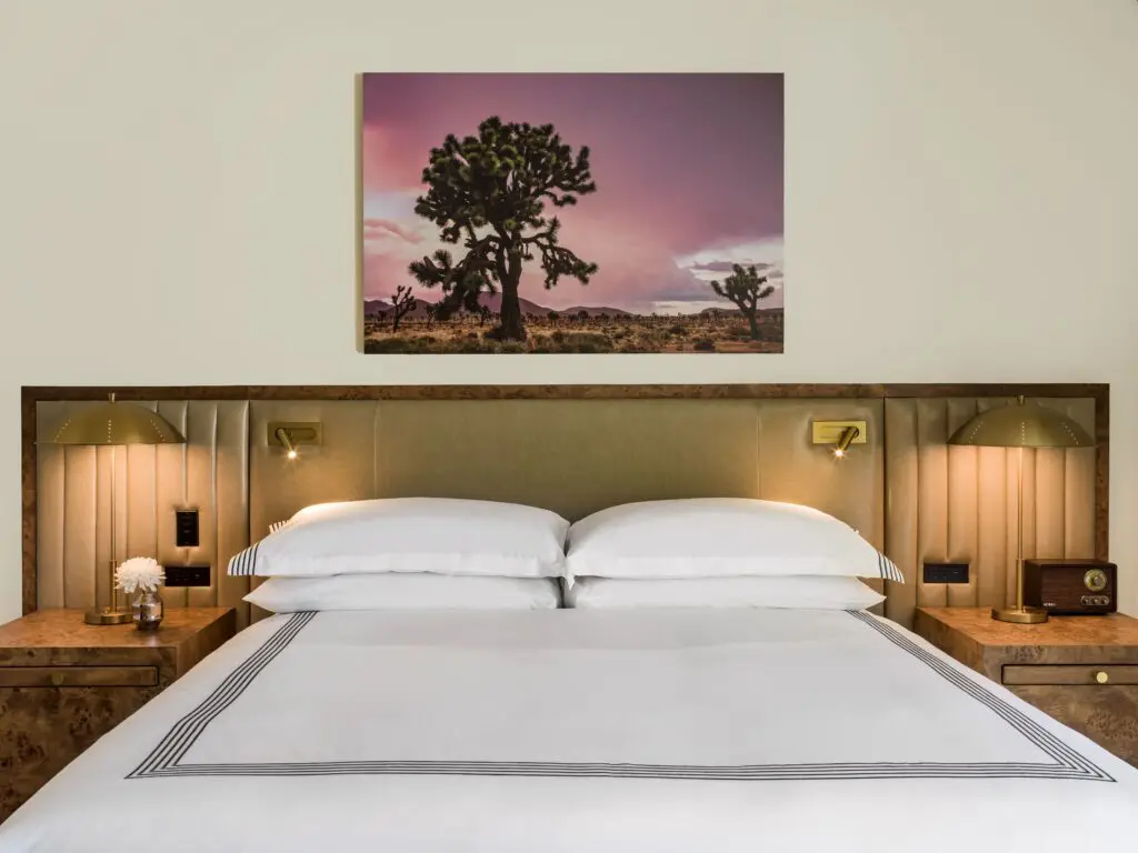 Each guest room features a private balcony, SFERRA linens, signature D.S. & DURGA bath amenities, plush robes and slippers, blackout curtains, and more.