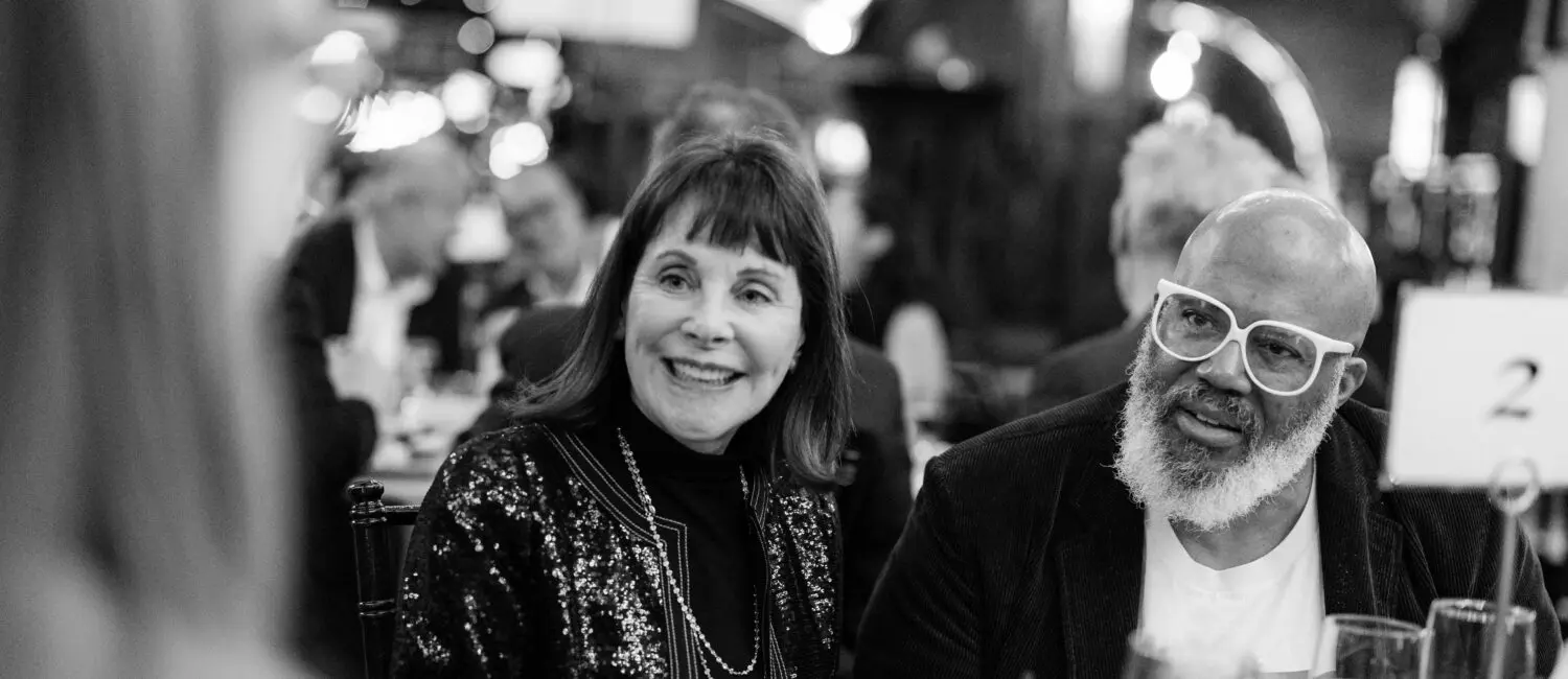 Ellen Susman, Trenton Doyle Hancock at Rothko Chapel Inspirit Dinner (Photo by Hung L. Truong)