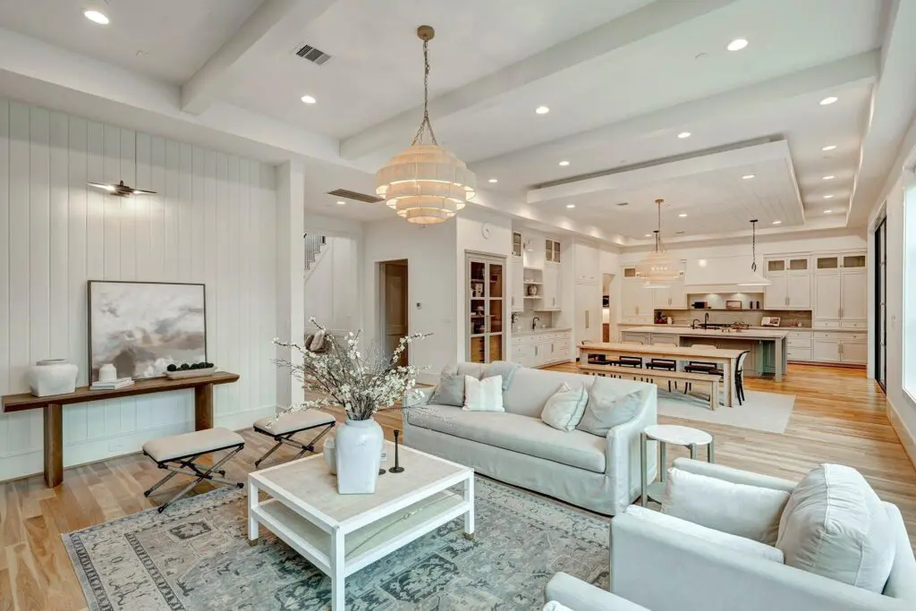 The family room is the perfect place to spread out and relax or entertain.