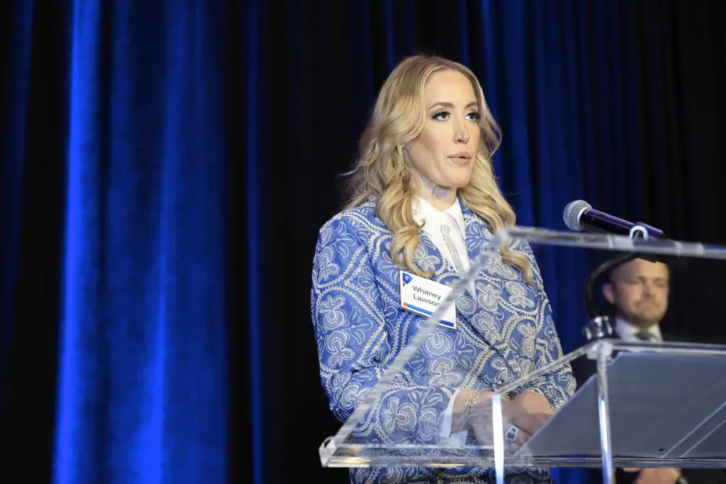 Crime Stoppers Young Professionals board member Whitney Lawson at Crime Stoppers of Houston's 'Houston Heroes' award luncheon.  (Photo by Quy Tran)