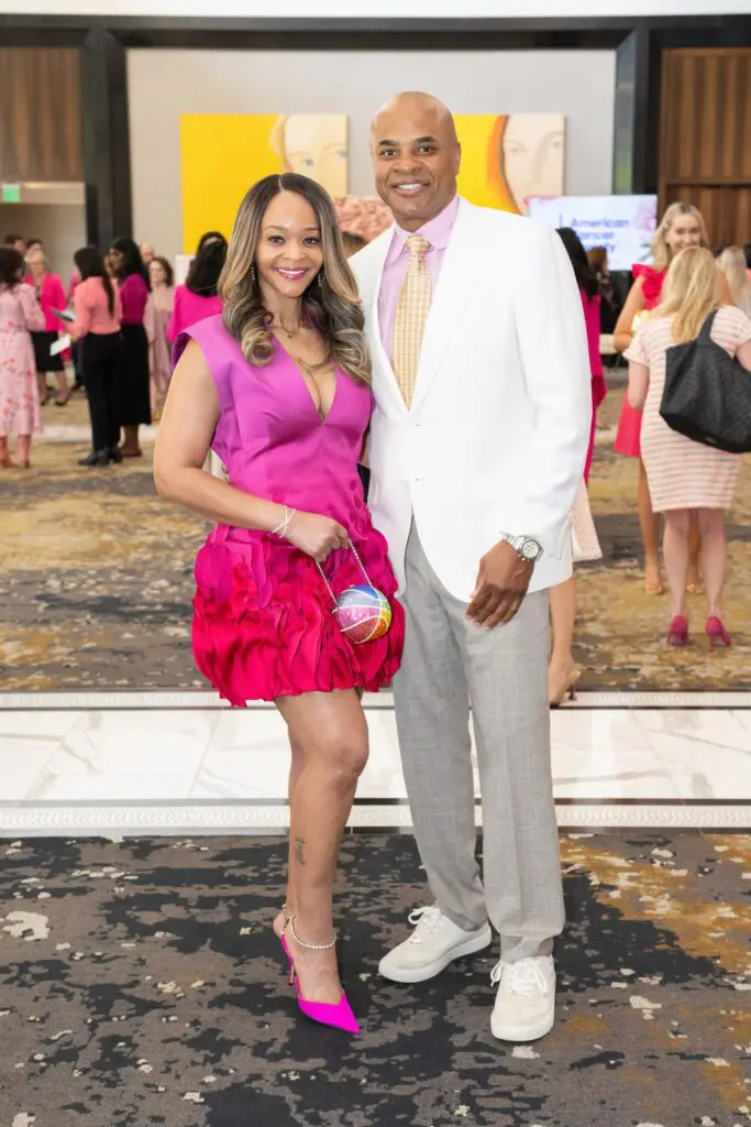 Dr. Glenda Demas, Rick Smith at the American Cancer Society 'Tickled Pink' luncheon (Photo by Jacob Power)