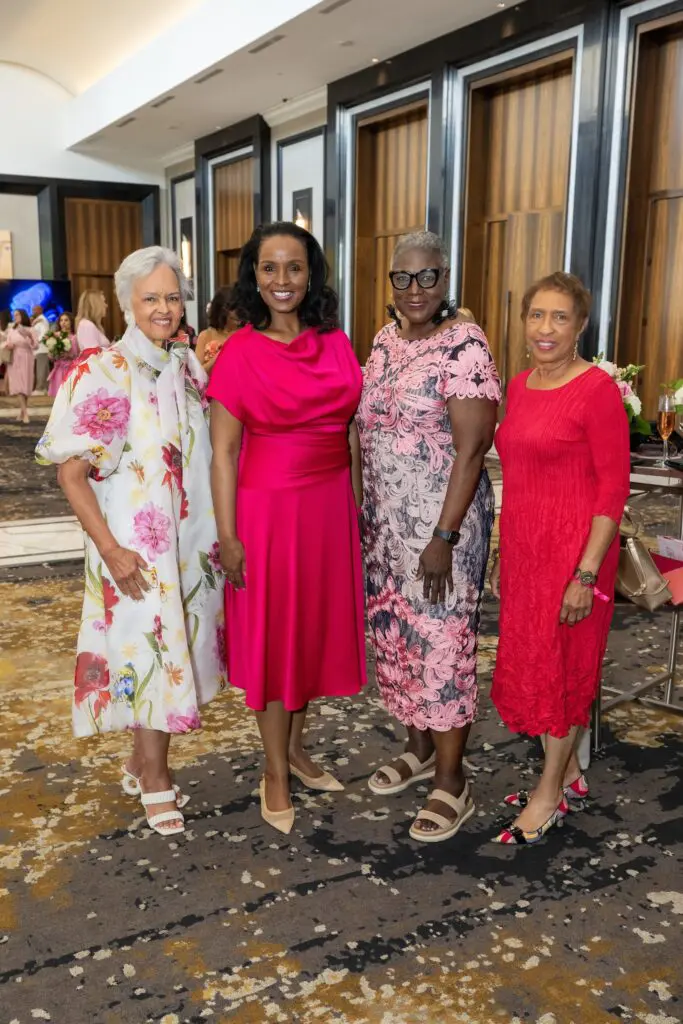 Gayla Gardner, Winell Herron, Rhea Brown Lawson, Sharon Owens at the American Cancer Society 'Tickled Pink' luncheon (Photo by Jacob Power)