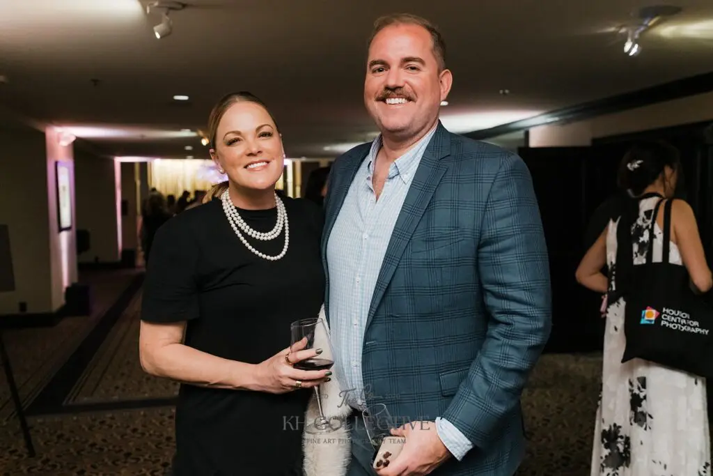 Emily Jaschke, Jonathan Beitler at the Houston Center for Photography 2025 Auction & Gala (Photo by Kelly Hornberger Photography)