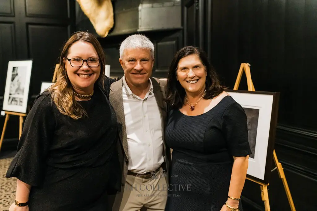 Catherine Couturier, Tom & Marybeth Flaherty at the Houston Center for Photography 2025 Auction & Gala (Photo by Kelly Hornberger Photography)