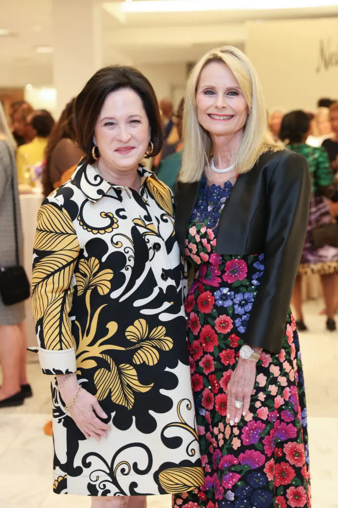 Anne Neeson, honoree Jo Lynn Falgout at the PaperCity Philanthropy in Fashion Best Dressed announcement party at Neiman Marcus.  (Photo by Priscilla Dickson)