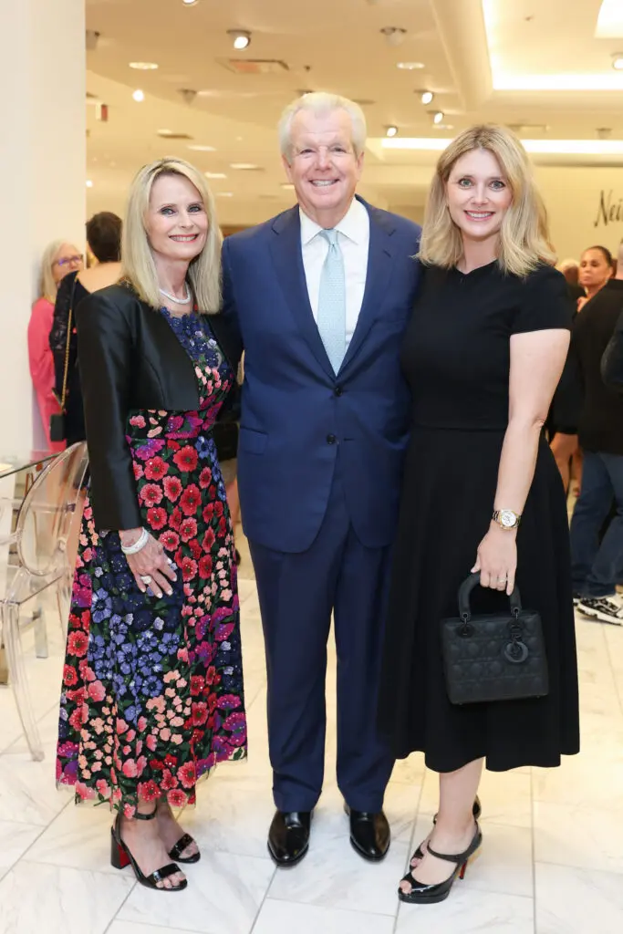 Jo Lynn & Gregg Falgout, Christine Falgout-Gutknecht at the PaperCity Philanthropy in Fashion Best Dressed announcement party at Neiman Marcus.  (Photo by Priscilla Dickson)
