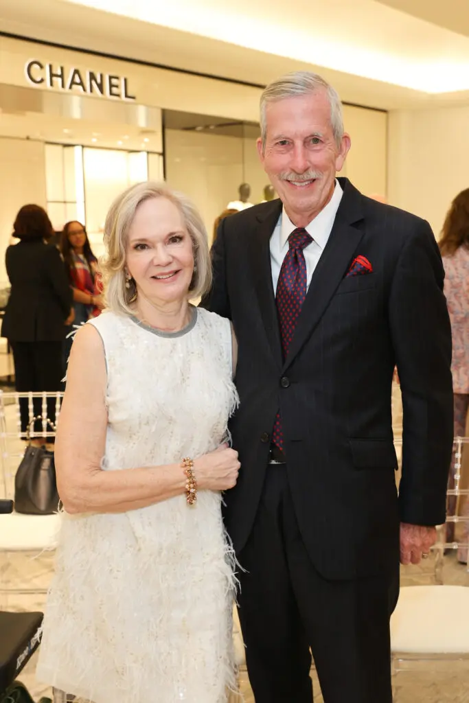 Honoree Janet & John Carrig at the PaperCity Philanthropy in Fashion Best Dressed announcement party at Neiman Marcus.  (Photo by Priscilla Dickson)